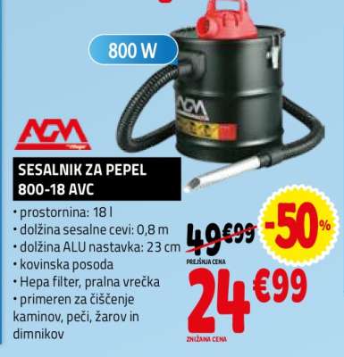 SESALNIK ZA PEPEL 800-18 AVC