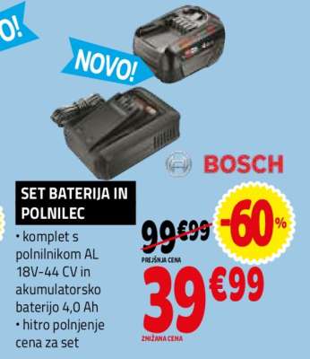 SET BATERIJA IN POLNILEC