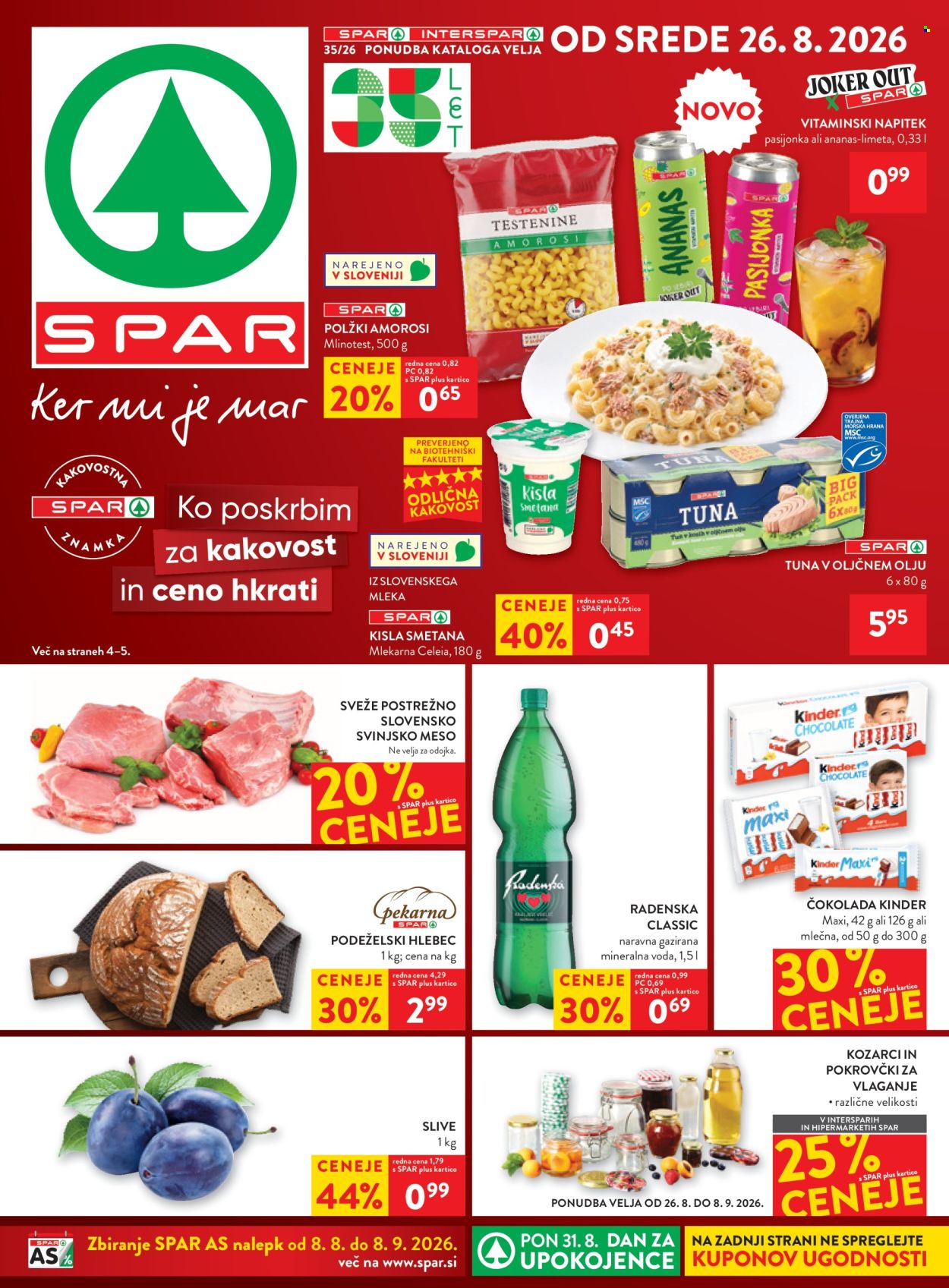 SPAR katalog - 26.08.2026 - 08.09.2026. Stran 1