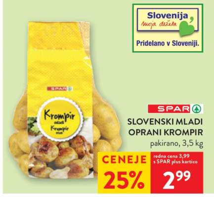 Slovenski mladi oprani krompir