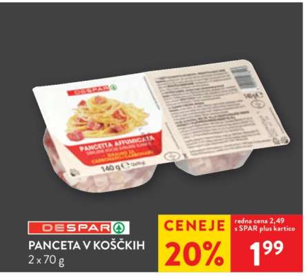 PANCETA V KOŠČKIH