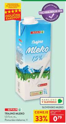 SPAR Trajno mleko