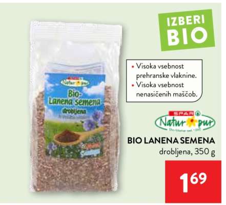 BIO LANENA SEMENA drobljena, 350 g