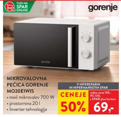 Mikrovalovna pečica Gorenje MO20E1W1S