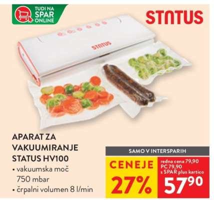 Aparat za vakuumiranje Status HV100