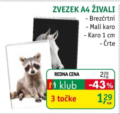 Zvezek A4 Živali