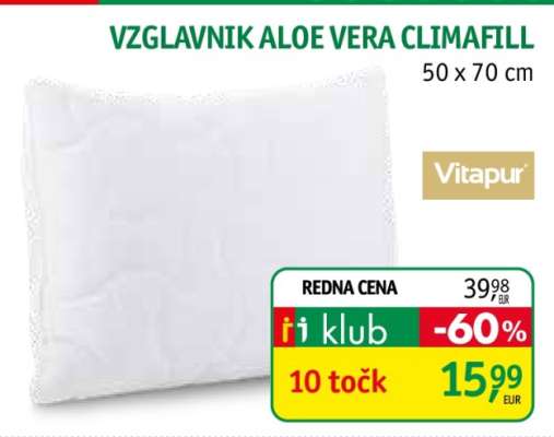Vzglavnik Aloe Vera ClimaFill
