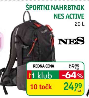ŠPORTNI NAHRBTNIK NES ACTIVE 20 L