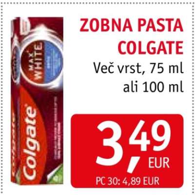 ZOBNA PASTA COLGATE