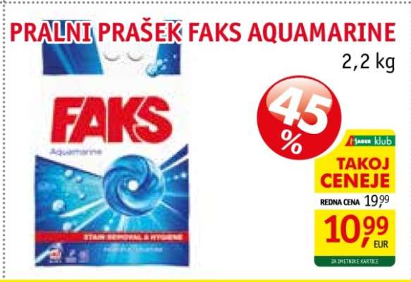 Pralni prašek Faks Aquamarine