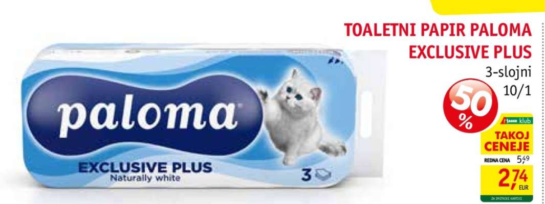 TOALETNI PAPIR PALOMA EXCLUSIVE PLUS