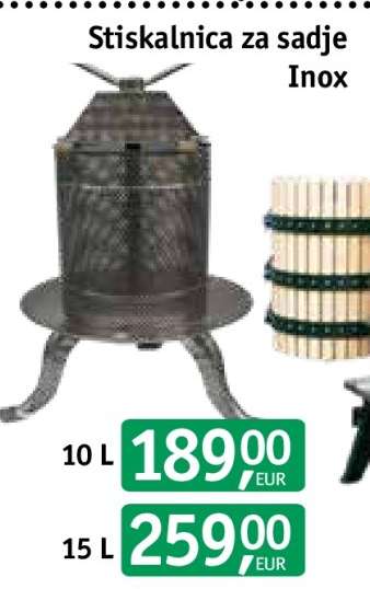 Stiskalnica za sadje Inox 10 L