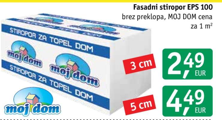 Fasadni stiropor EPS 100 - 3 cm