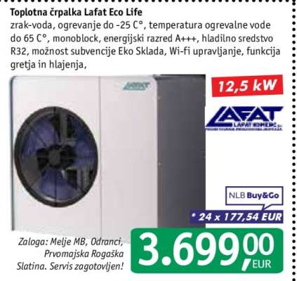 Toplotna črpalka Lafat Eco Life