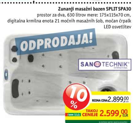 Zunanji masažni bazen SPLIT SPA30