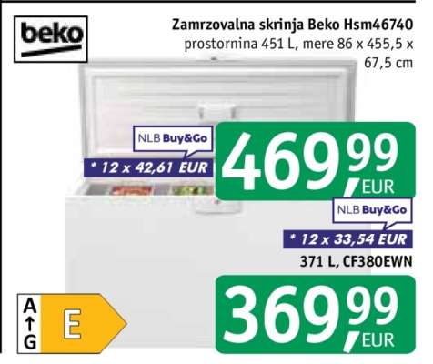 Zamrzovalna skrinja Beko Hsm46740