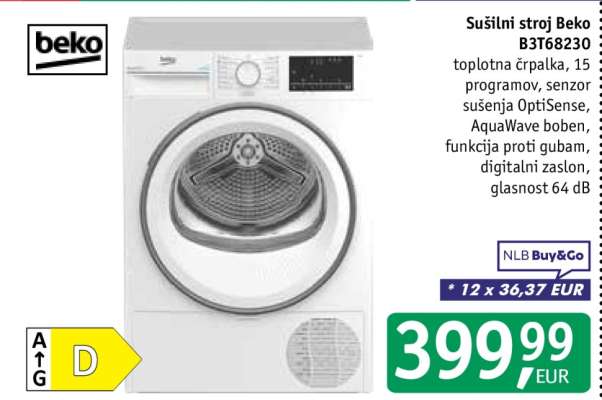Sušilni stroj Beko B3T68230