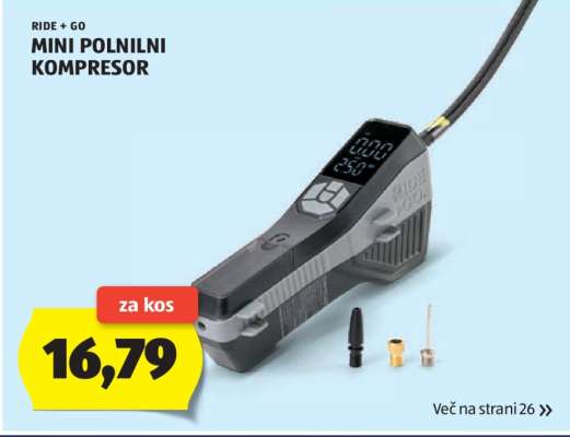 RIDE + GO Mini Polnilni Kompresor