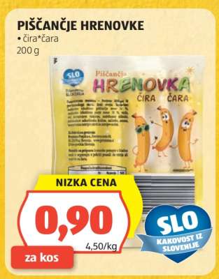PIŠČANČJE HRENOVKE