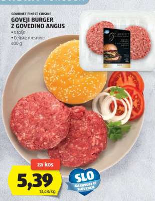 Goveji Burger z Govedino Angus