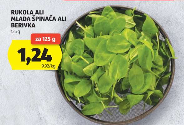 Rukola ali mlada špinača ali berivka