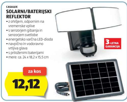 CASALUX Solarni/Baterijski Reflektor