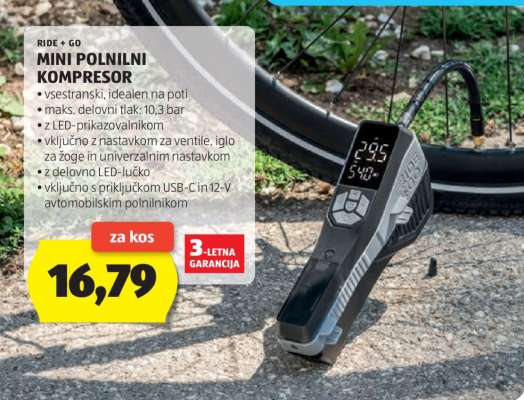 RIDE + GO Mini Polnilni Kompresor