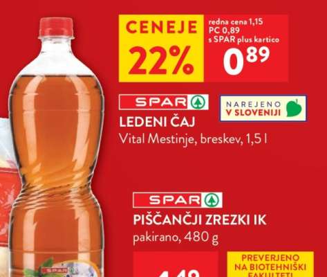 LEDENI ČAJ Vital Mestinje, breskev, 1,5 l