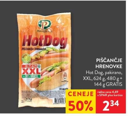 PIŠČANČJE HRENOVKE