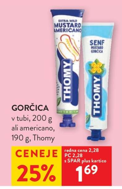 GORČICA v tubi, 200 g ali americano, 190 g, Thomy