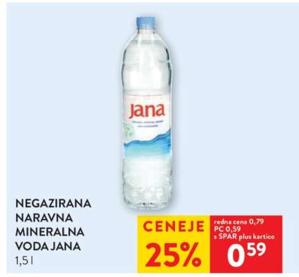 Negazirana naravna mineralna voda Jana
