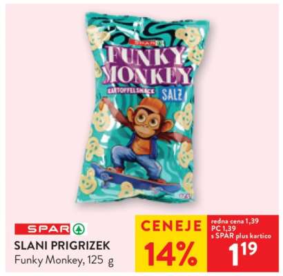 SLANI PRIGRIZEK Funky Monkey, 125 g