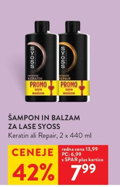Šampon in balzam za lase Syoss