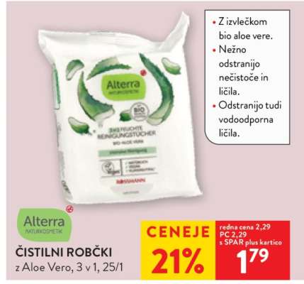 ČISTILNI ROBČKI z Aloe Vero, 3 v 1, 25/1