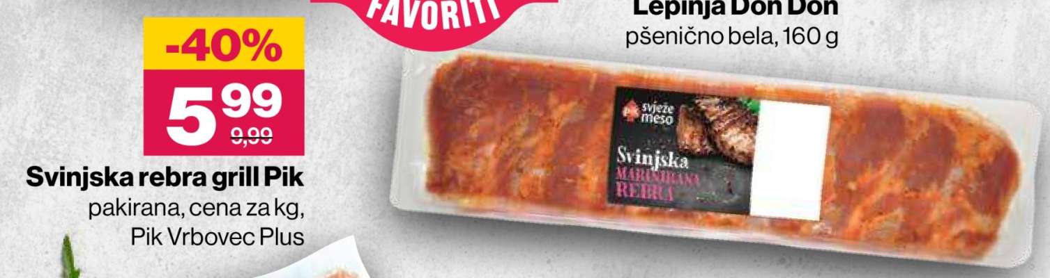 Svinjska rebra grill Pik