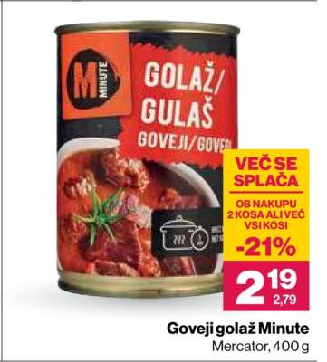 Goveji golaž Minute