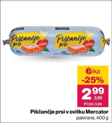 Piščančje prsi v ovitku Mercator