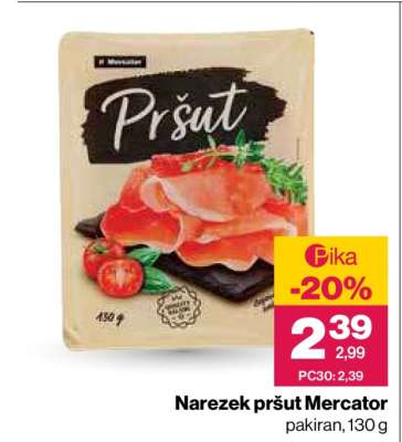 Narezek pršut Mercator