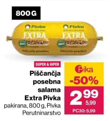 Piščančja posebna salama Extra Pivka