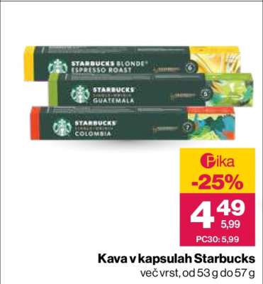 Kava v kapsulah Starbucks