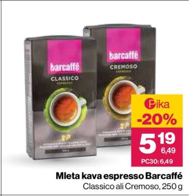 Mleta kava Espresso Barcaffé