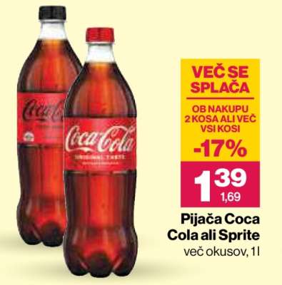 Pijača Coca Cola ali Sprite