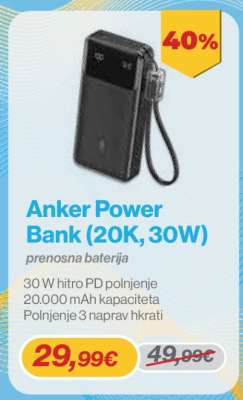 Anker Power Bank (20K, 30W)