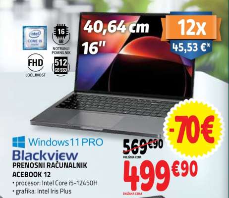 Blackview Prenosni Računalnik ACEBOOK 12