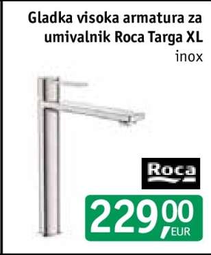 Gladka visoka armatura za umivalnik Roca Targa XL