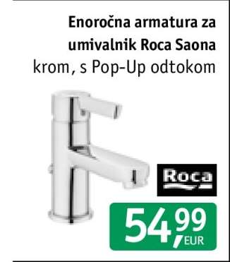 Enoročna armatura za umivalnik Roca Saona