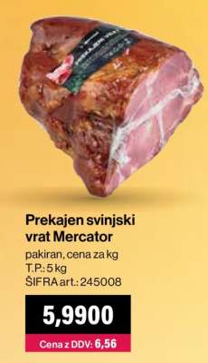 Prekajen svinjski vrat Mercator