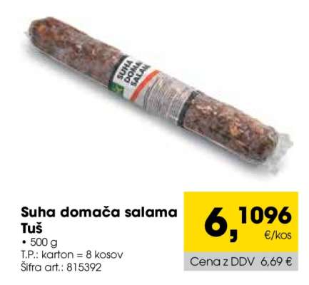 Suha domača salama Tuš
