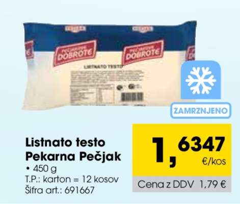 Listnato testo Pekarna Pečjak