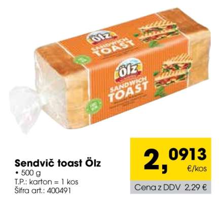 SENDVIČ TOAST ÖLZ